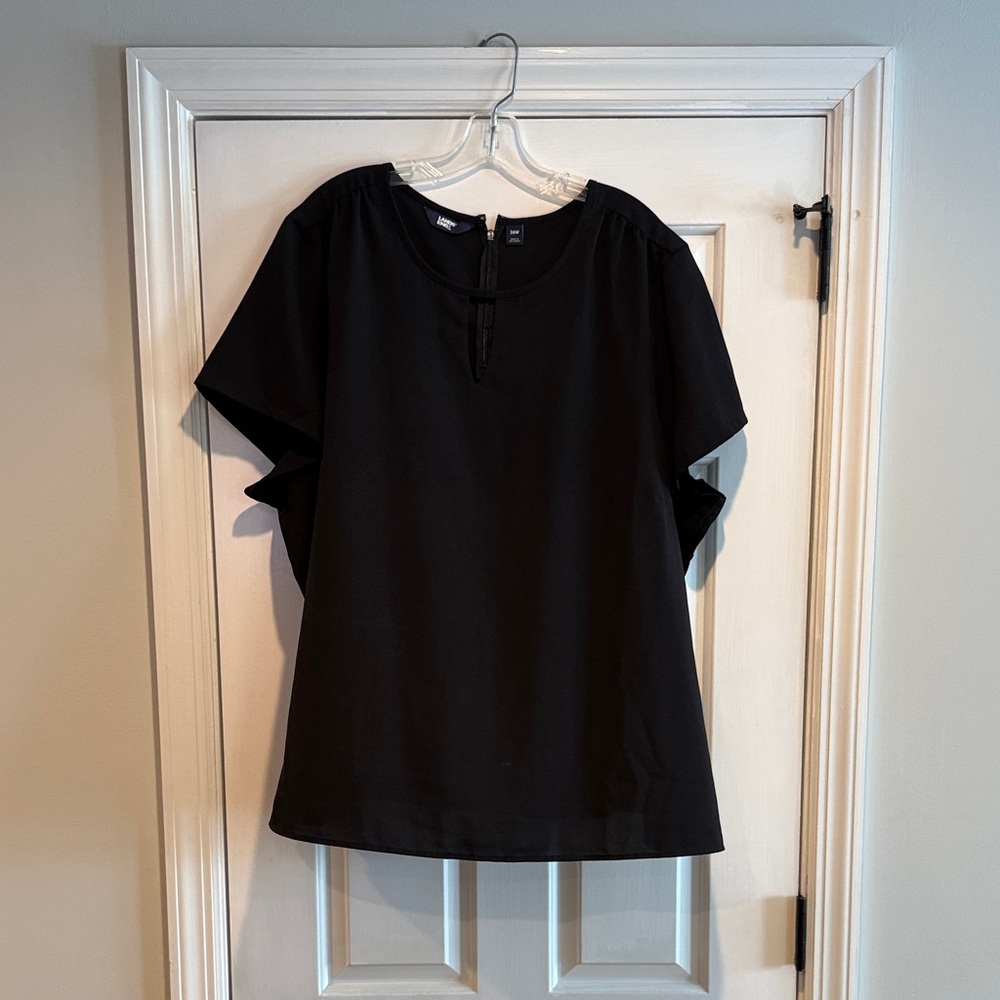 Lands' End Black Short Sleeve Women's Top